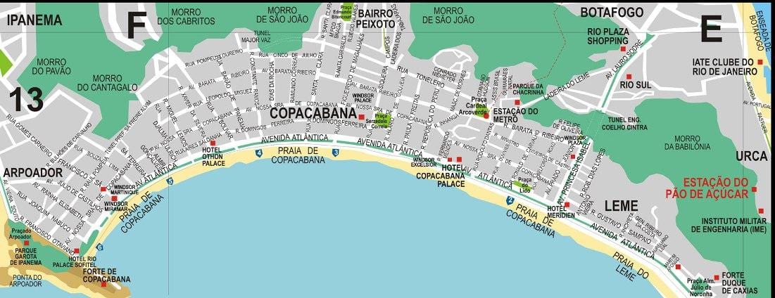 copacabana ਰਿਓ ਦੇ ਜਨੇਯਰੋ ਨਕਸ਼ਾ
