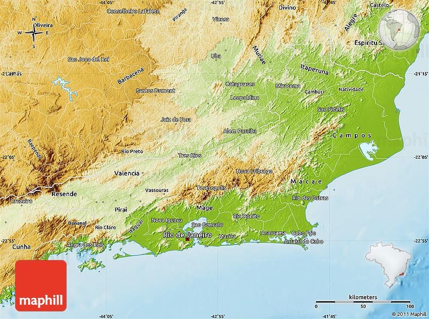 topographic ਨਕਸ਼ਾ ਦੇ ਰਿਓ